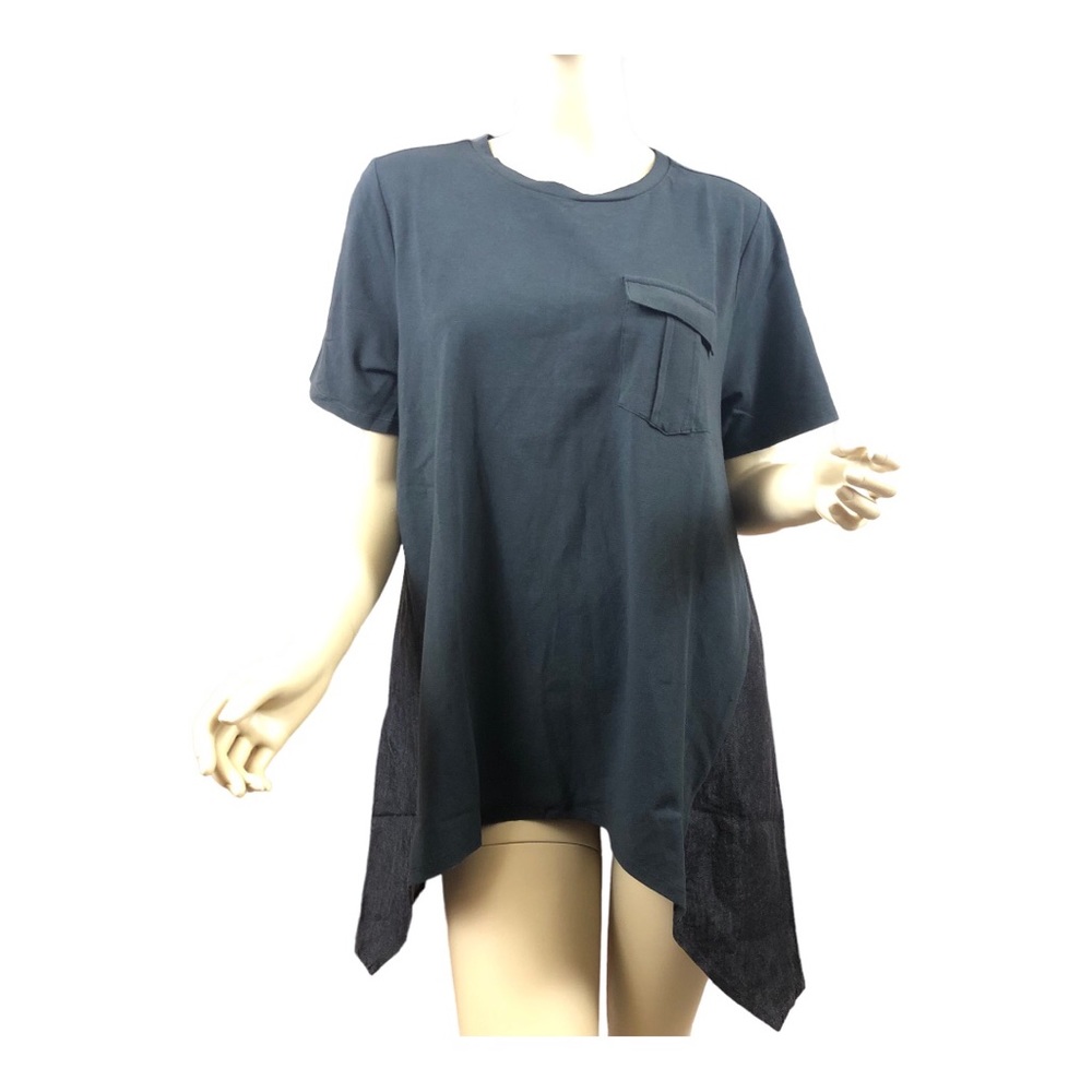 DG2 by Diane Gilman 2-Tone Shark Bite SoftCell Combo Tee Pocket in Black. New!